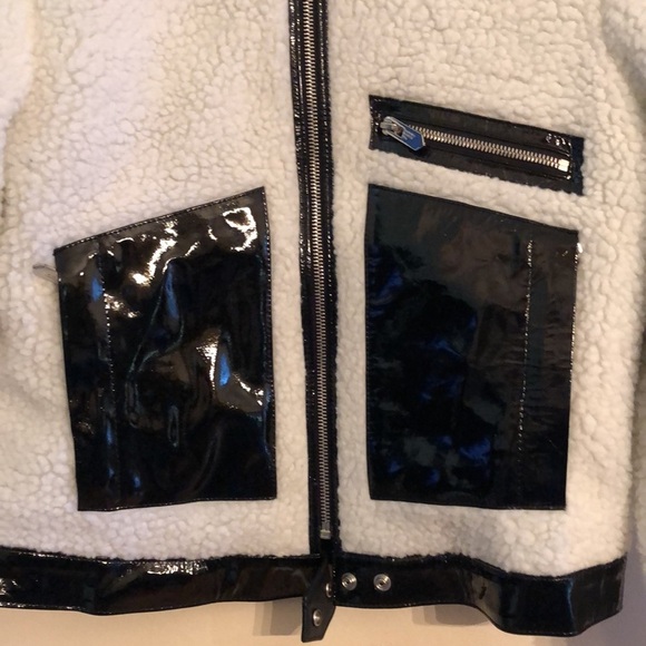 The mighty company St. Andrews sherpa leather jacket M NWT - Picture 6 of 11